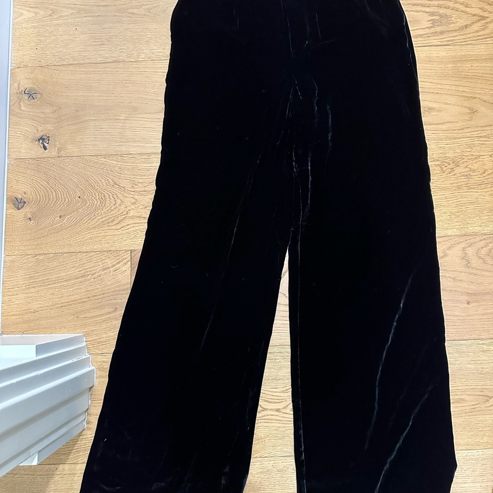 Reformation Black Velvet Pants